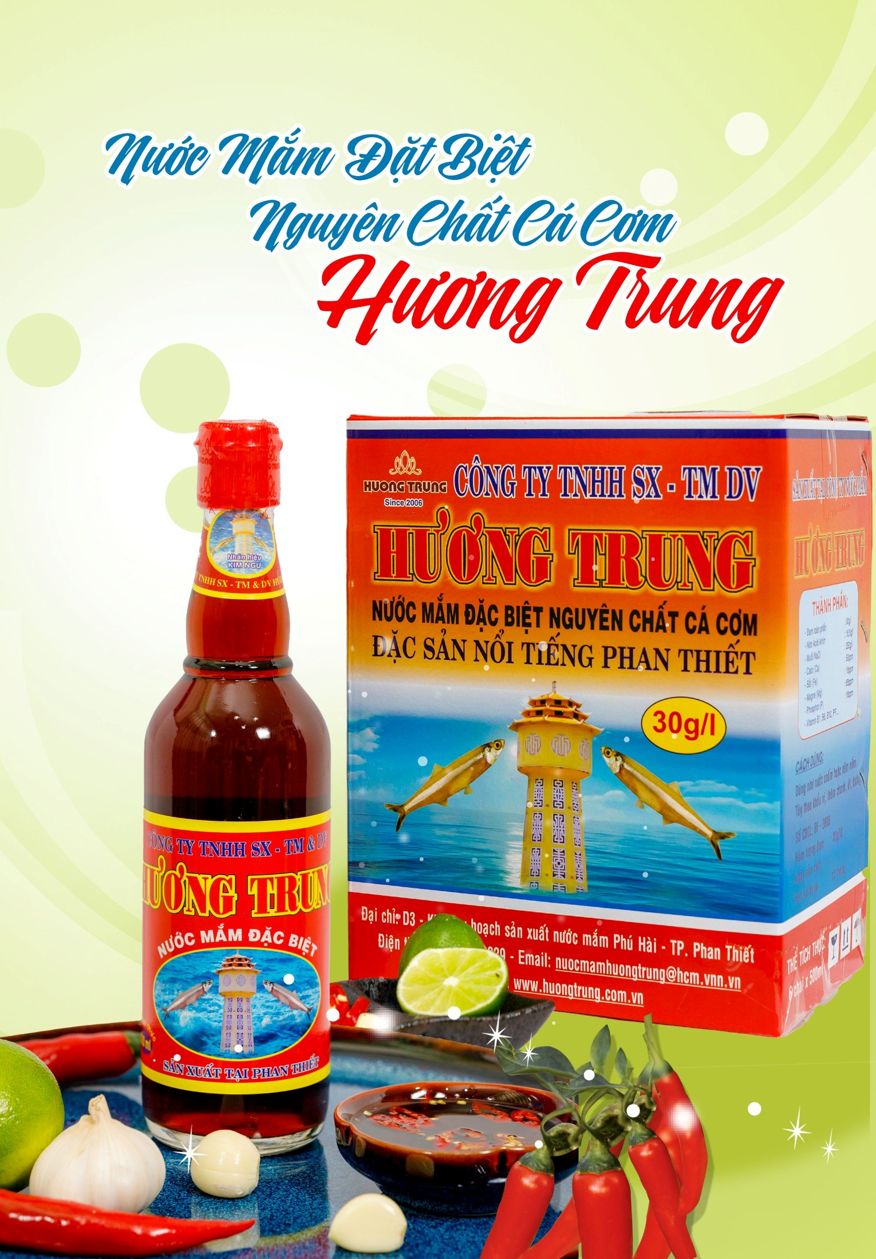 Nước Mắm Hương Trung 500ml, thùng 06 chai